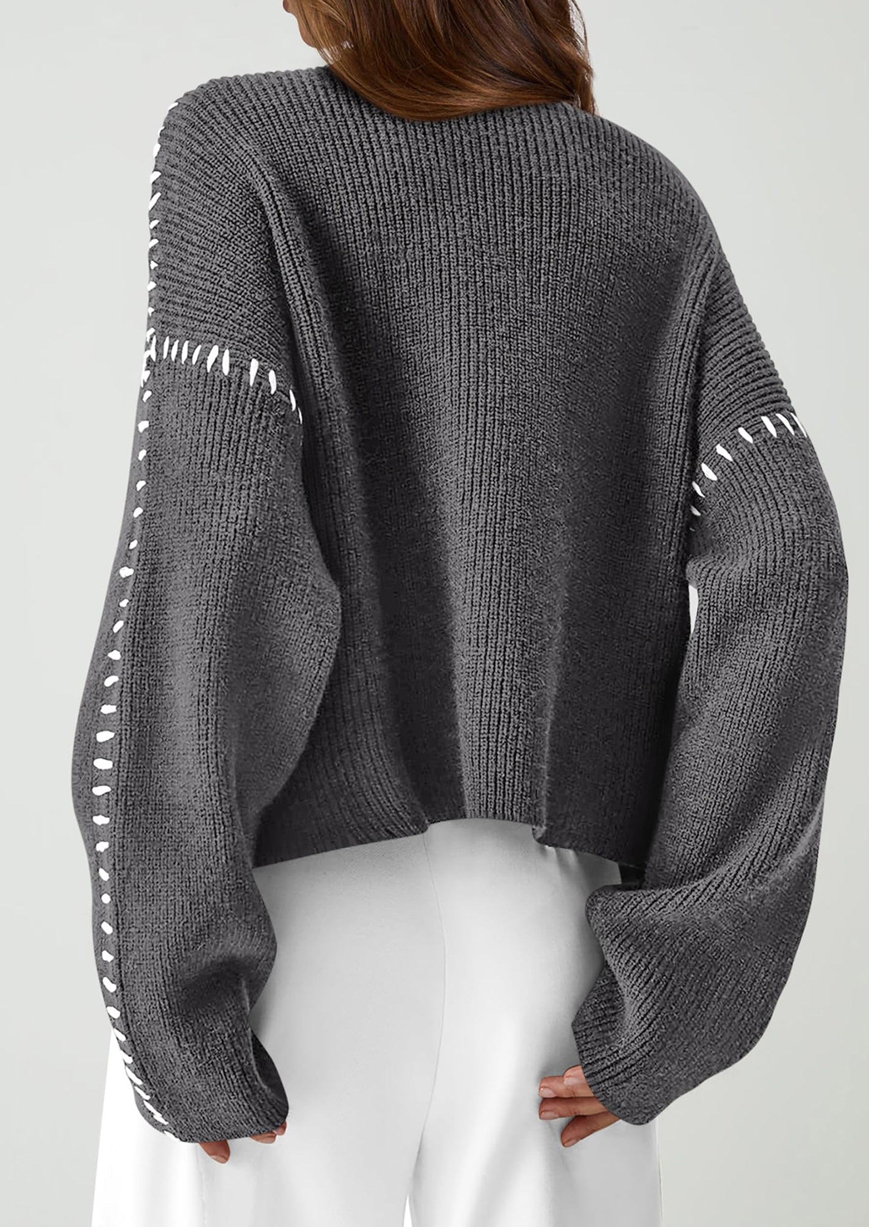 Women's Chunky Knit Sweaters Fall Long Sleeve Mock Neck Oversized Pullover Tops Winter Fashion Clothes