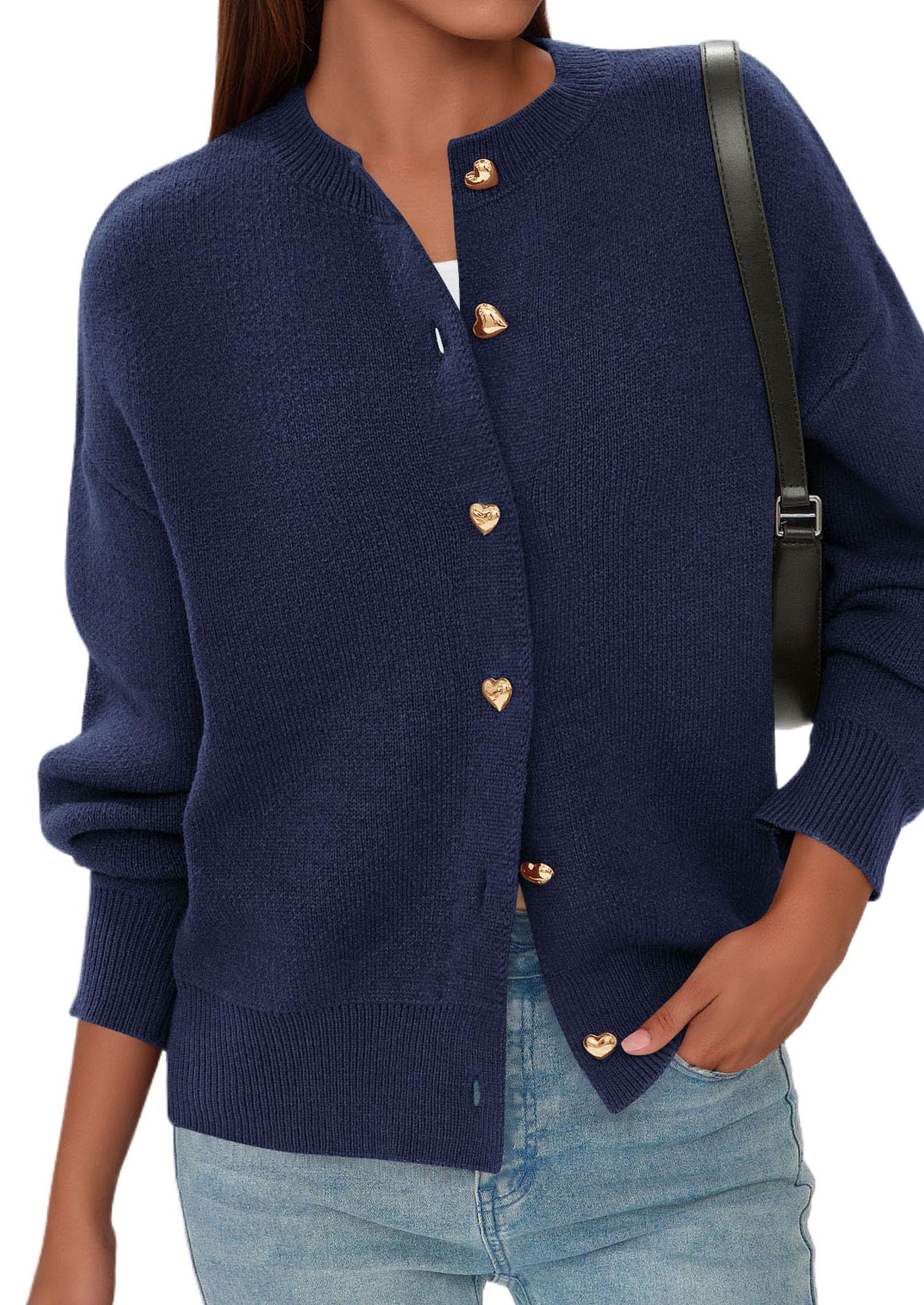 Cardigan Sweaters for Women Trendy Long Sleeve Open Front Button Down Jacket Fall Clothes Winter Coats