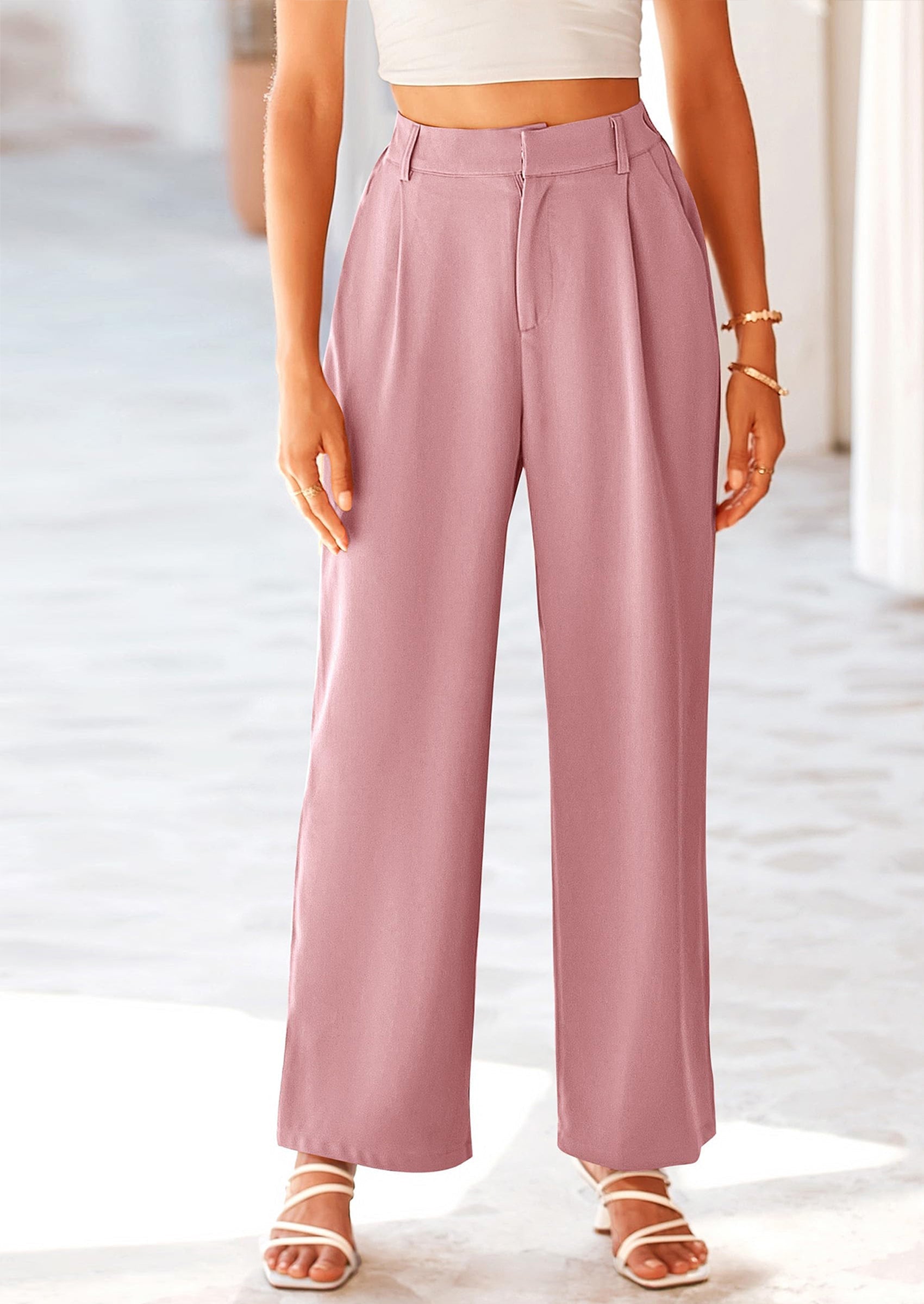 Wide Leg Pants for Women Trendy Fall High Waisted Business Casual Outfits Work Pant Trousers