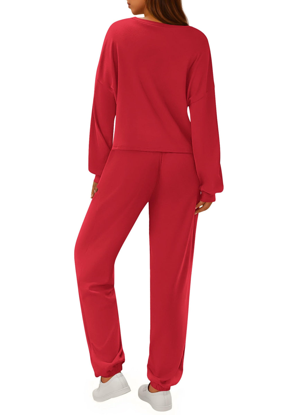 Women's Two Piece Outfits Lounge Sets Long Sleeve Pullover Tops Sweatpants Fall Fashion Matching Clothing
