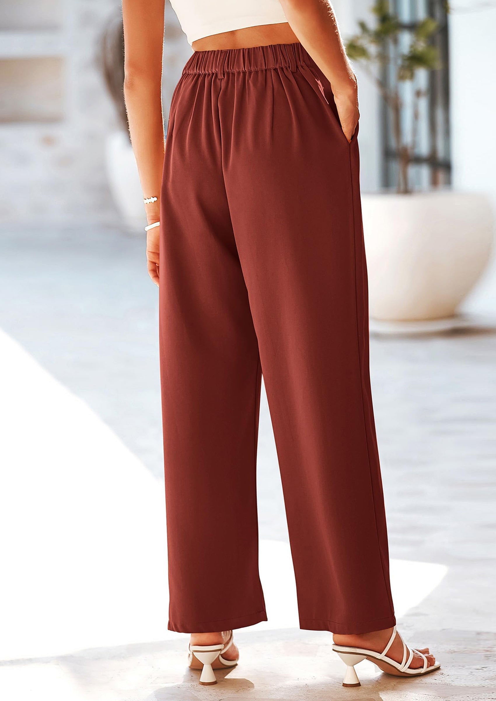 Wide Leg Pants for Women Trendy Fall High Waisted Business Casual Outfits Work Pant Trousers
