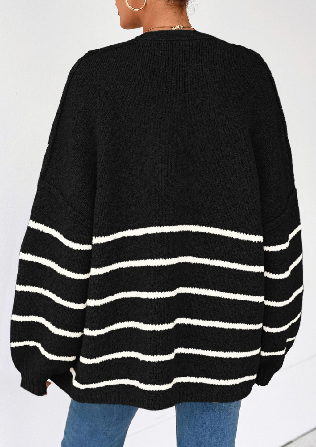 Womens Oversized Cardigan Sweaters Fall Long Lantern Sleeve Knit Open Front Lightweight Sweater