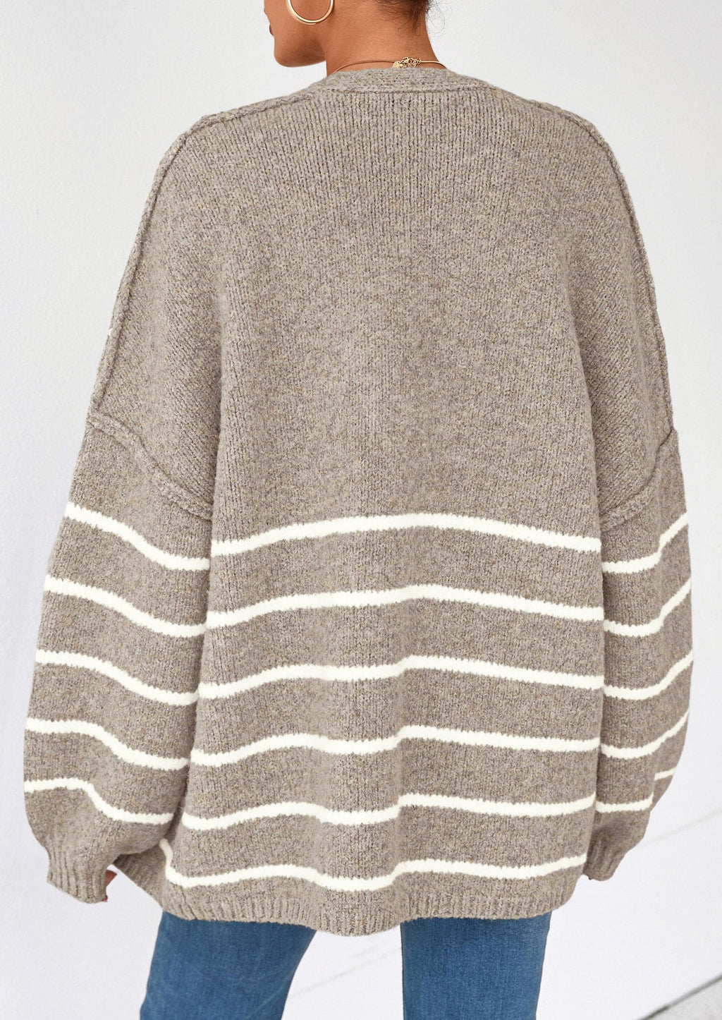 Womens Oversized Cardigan Sweaters Fall Long Lantern Sleeve Knit Open Front Lightweight Sweater