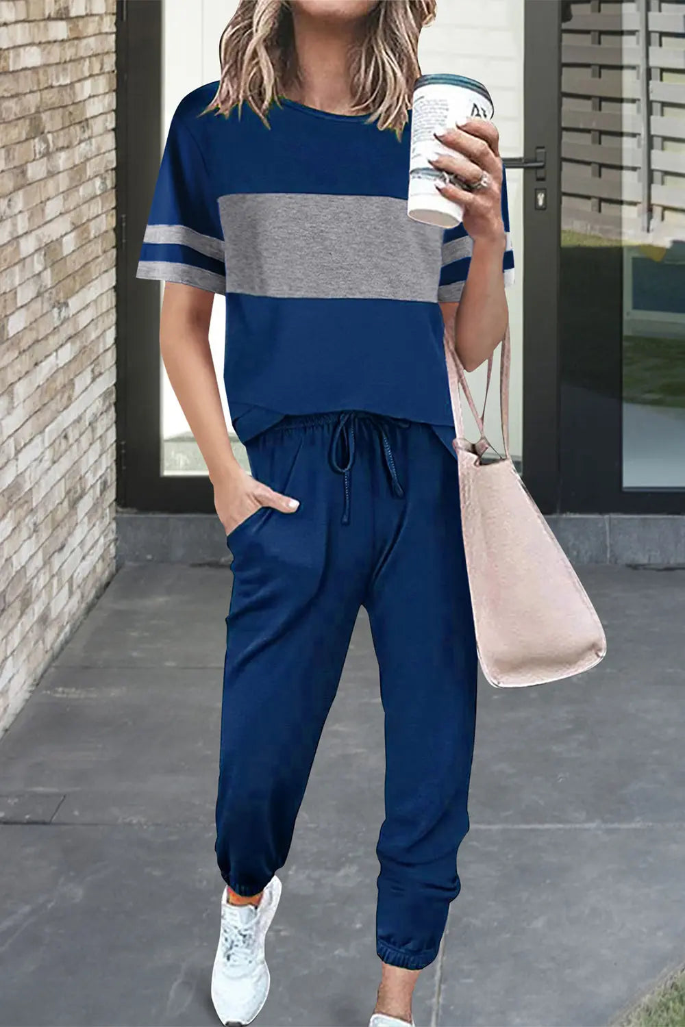 Women's Two Piece Lounge Sets Spring Summer Jogger Pants Vacation Outfits Travel Airplane Matching Clothes