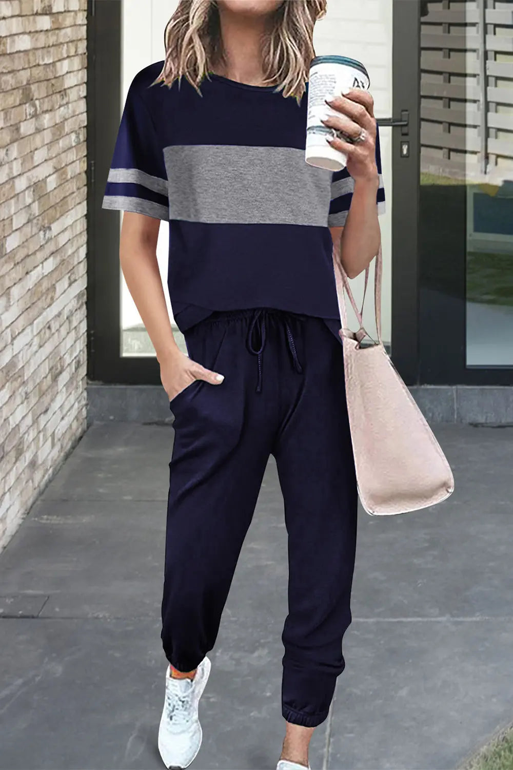 Women's Two Piece Lounge Sets Spring Summer Jogger Pants Vacation Outfits Travel Airplane Matching Clothes