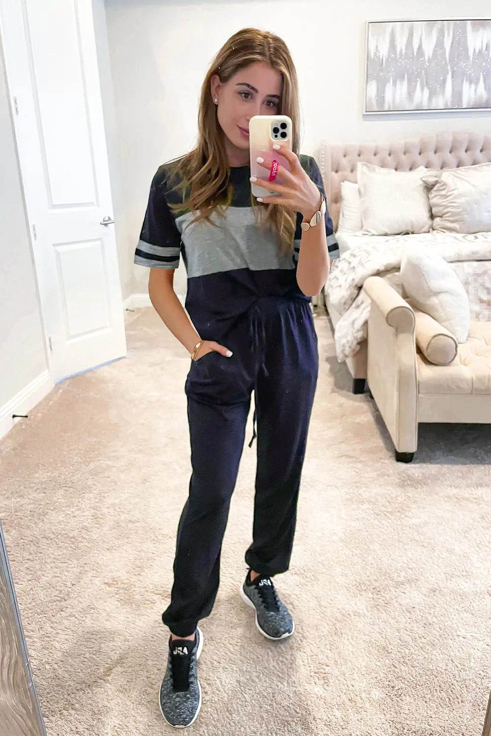 Women's Two Piece Lounge Sets Spring Summer Jogger Pants Vacation Outfits Travel Airplane Matching Clothes