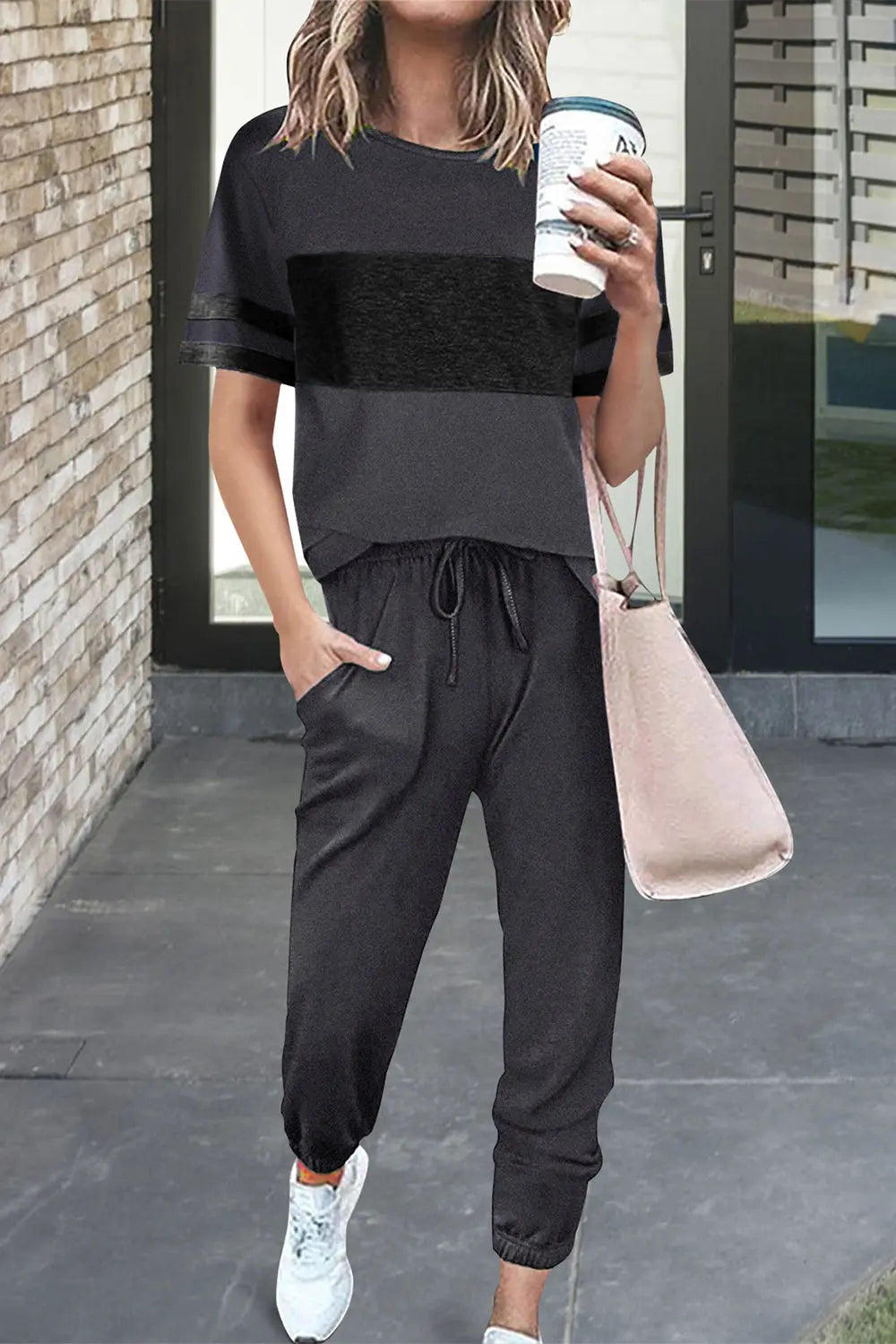 Women's Two Piece Lounge Sets Spring Summer Jogger Pants Vacation Outfits Travel Airplane Matching Clothes