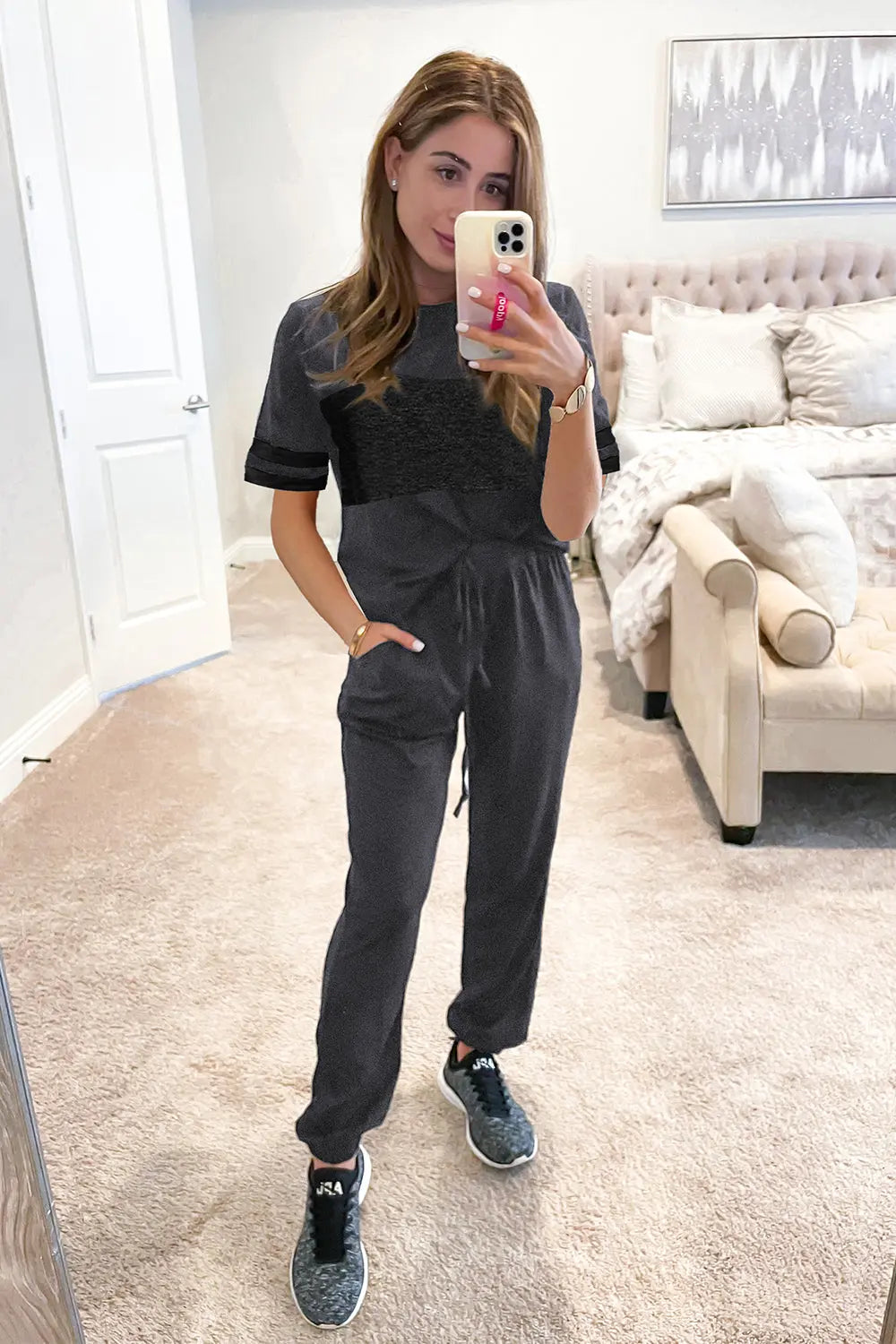 Women's Two Piece Lounge Sets Spring Summer Jogger Pants Vacation Outfits Travel Airplane Matching Clothes