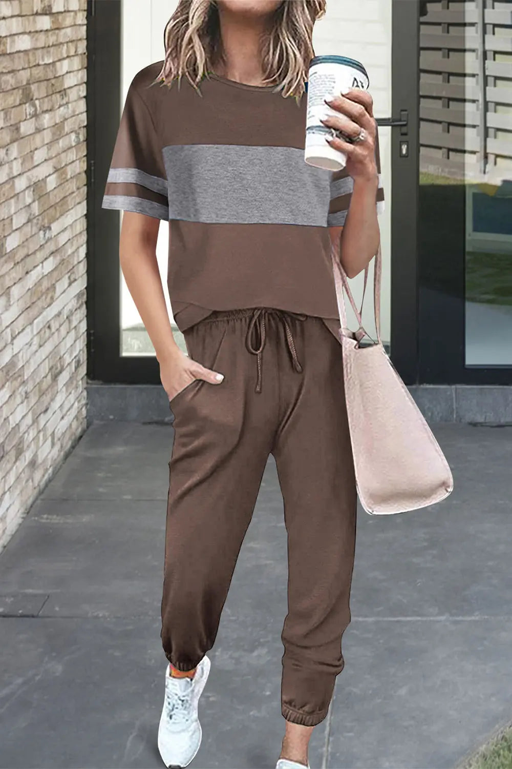 Women's Two Piece Lounge Sets Spring Summer Jogger Pants Vacation Outfits Travel Airplane Matching Clothes