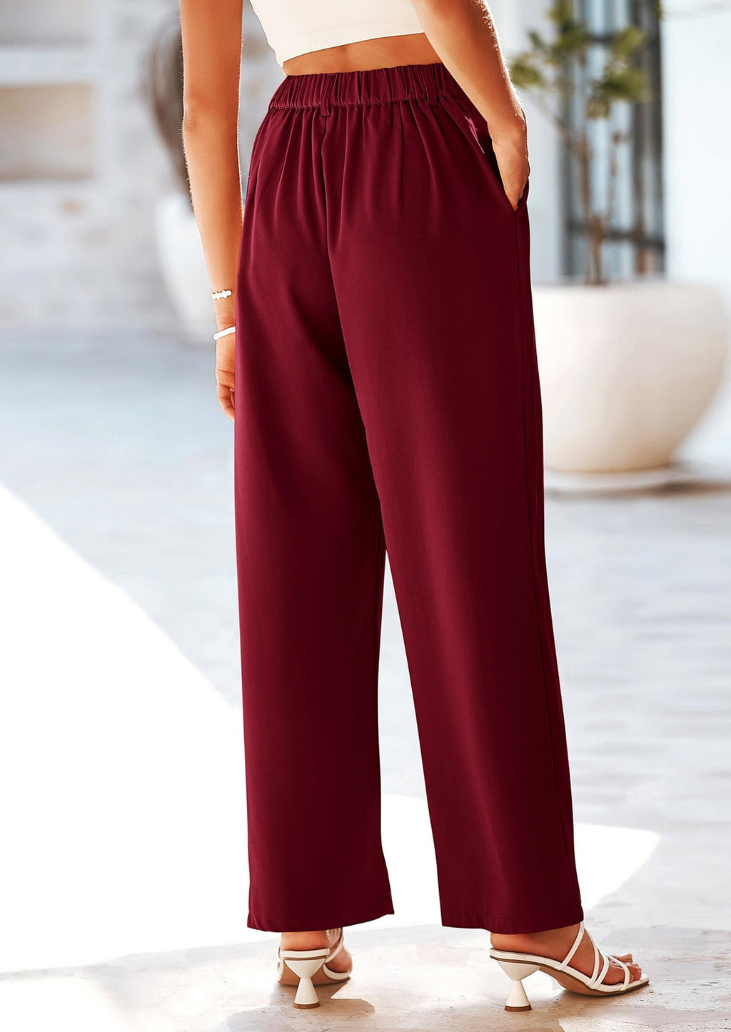 Wide Leg Pants for Women Trendy Fall High Waisted Business Casual Outfits Work Pant Trousers
