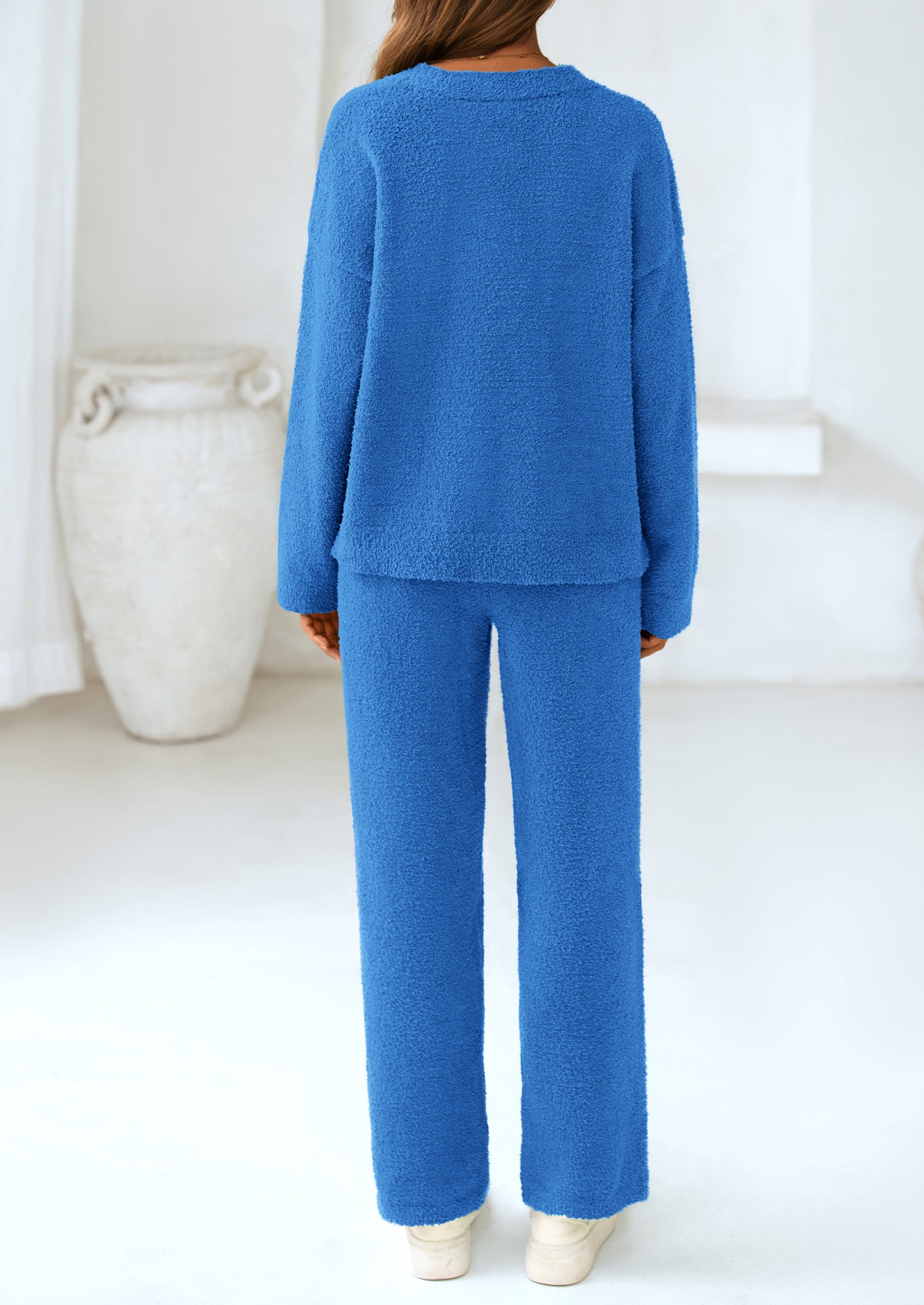 Lounge Sets for Women Two Piece Sweaters Pajama Set Fall Fashion Loungewear Outfits Matching Winter Clothes