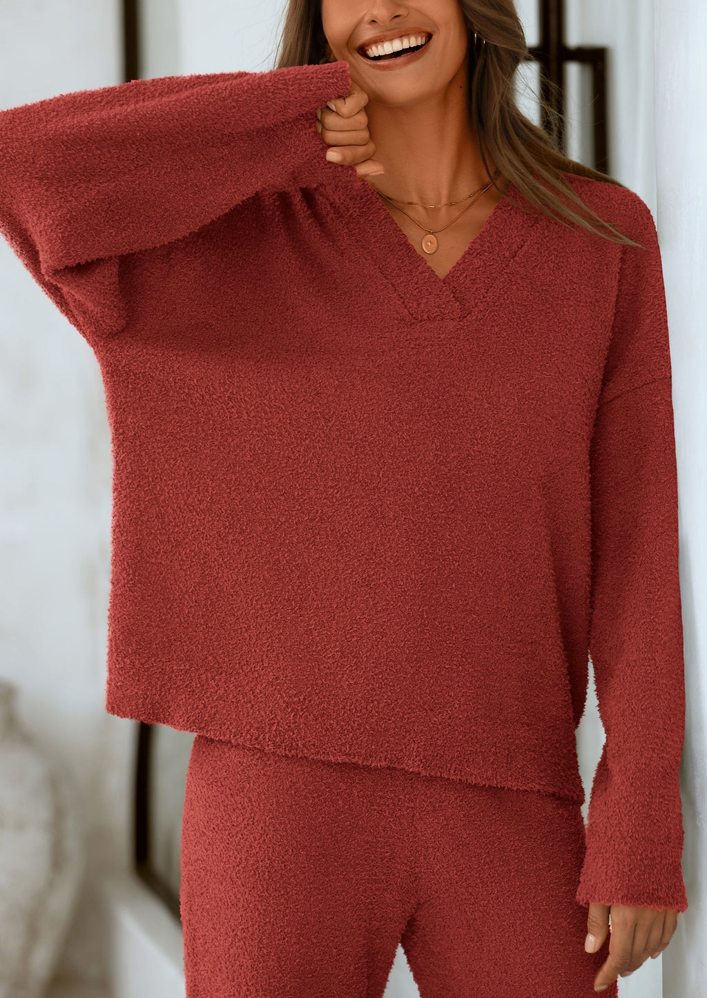 Lounge Sets for Women Two Piece Sweaters Pajama Set Fall Fashion Loungewear Outfits Matching Winter Clothes