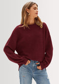Women's Fall Sweaters Casual Crew Neck Long Sleeve Pullover Tops Ribbed Knit Loose Fit Winter Clothes