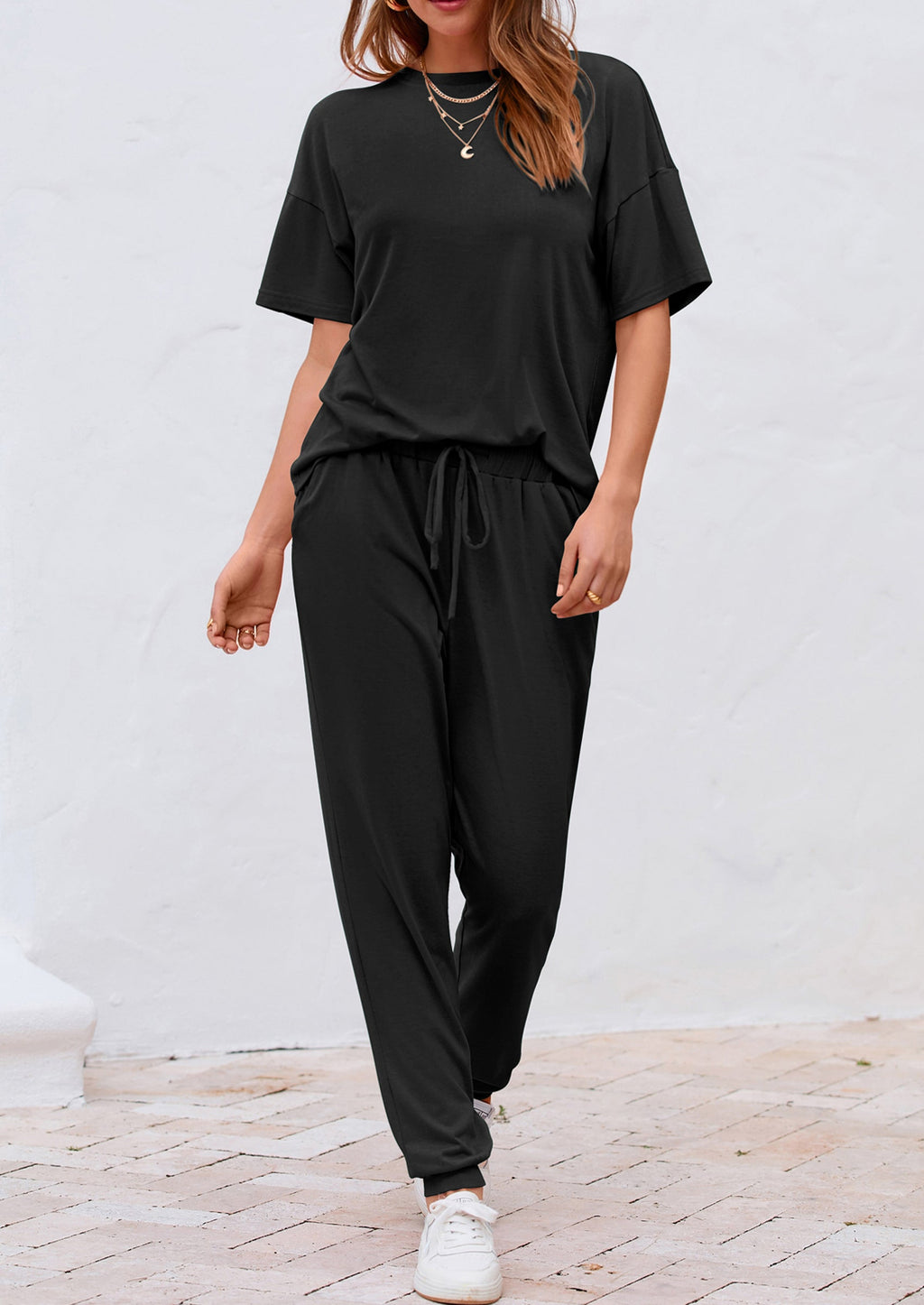 Women's Two Piece Lounge Sets Spring Summer Jogger Pants Vacation Outfits Travel Airplane Matching Clothes