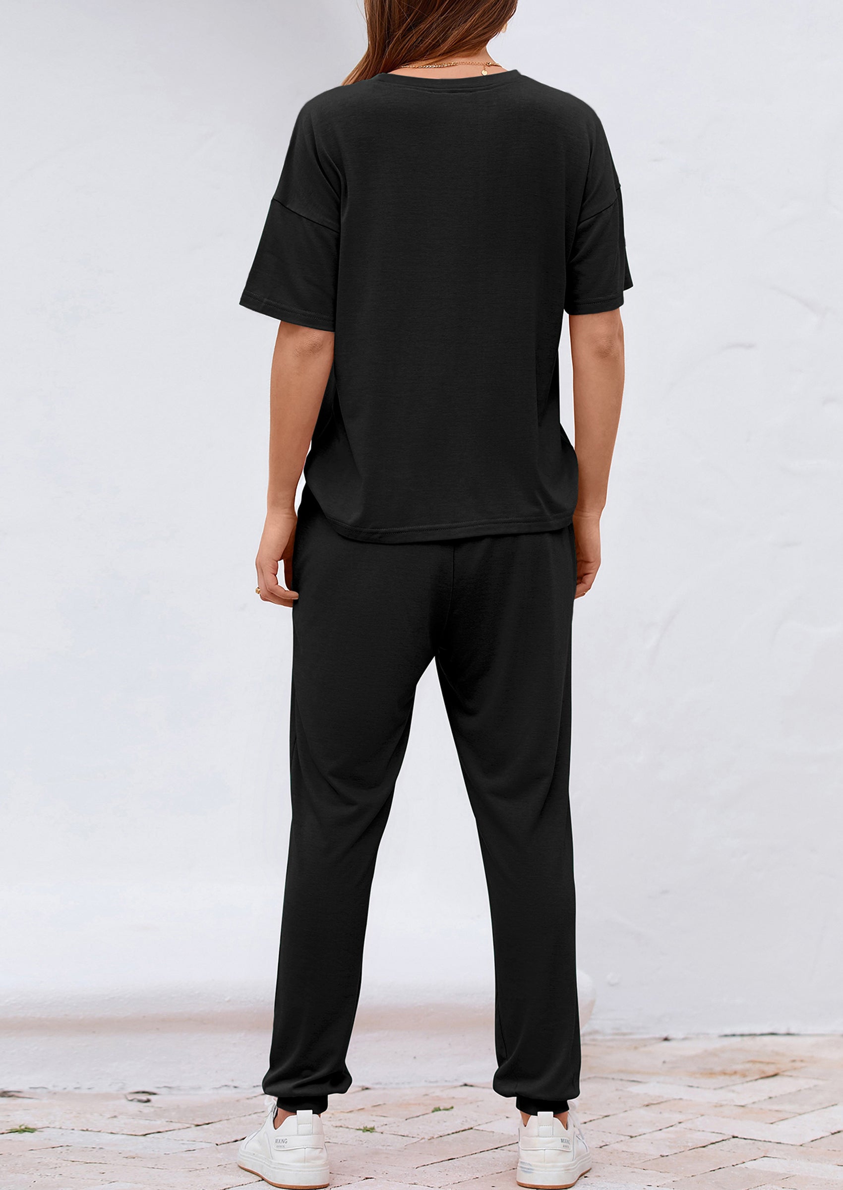 Women's Two Piece Lounge Sets Spring Summer Jogger Pants Vacation Outfits Travel Airplane Matching Clothes